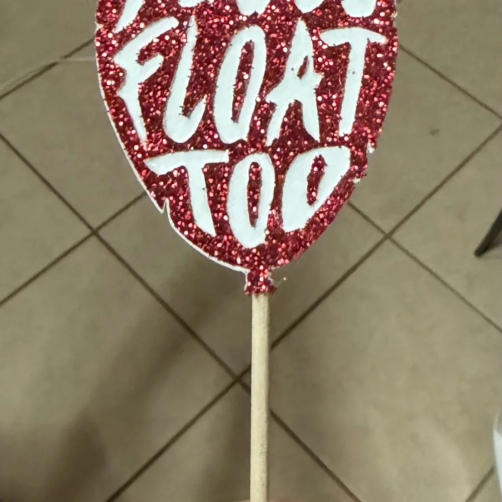 Horror Clown Party Cupcake Toppers - Red and White